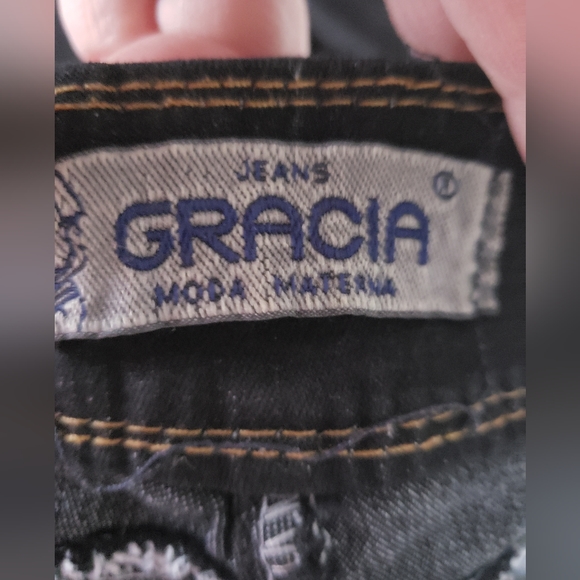 Gracia denim Maternity pull on skinny jeans black NWOT size 4 - Picture 8 of 14